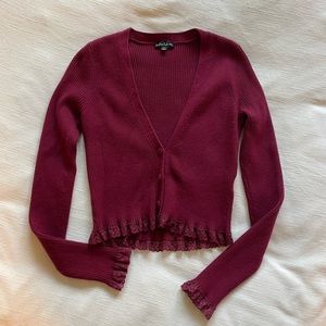 for love and lemons nina cardigan in burgundy